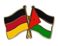 Pin de la amistad con la bandera de Jordania de Alemania, Esmalte duro