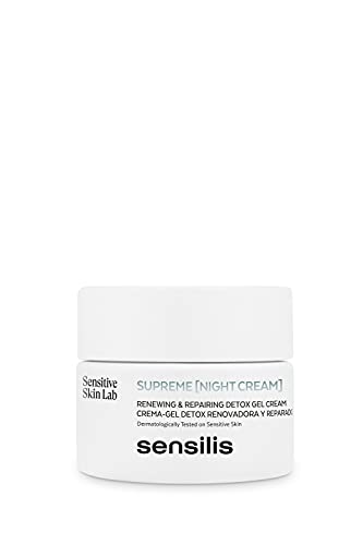 Sensilis Supreme Night Cream - De Noche Detox Renovadora Y Reparadora, Para Pieles Secas Y Normales - 50 Ml, Crema