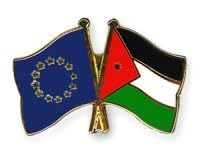 Pin de la amistad de la UE Jordania – Bandera de Europa – Pin de metal, Esmalte duro