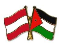 Pin de la amistad con la bandera de Jordania de Austria, Esmalte duro