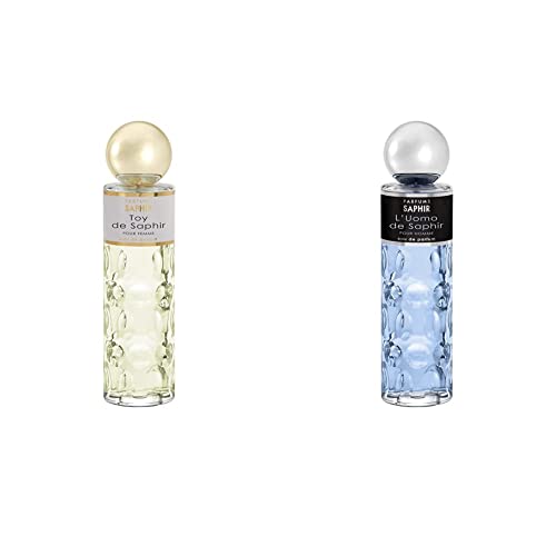 PARFUMS SAPHIR Toy - Eau de Parfum con vaporizador para Mujer - 200 ml & L´uomo - Eau de Parfum con vaporizador para Hombre - 200 ml
