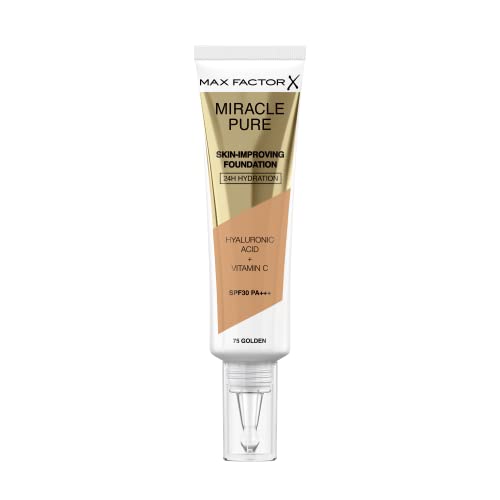 Max Factor Miracle Pure - Base de Maquillaje, Tono 75 Golden, 30ml