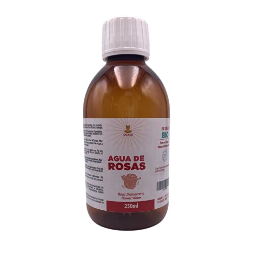 250 ml - Tonico facial Agua de Rosas pura - BIO. Hidrolato de rosas antioxidante, rejuvenece la piel, ayuda a la cicatrización y es ideal para el tratamiento de manchas.