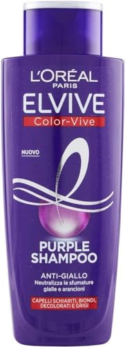 L'Oréal Paris Champú antihigiénica Color Vive Purple, antihigiénica para cabello aclarado, rubio, descolorido y gris, 200 ml
