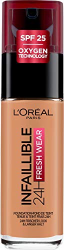L'Oréal París - Infallible 24H Fresh Wear, Base de Maquillaje de Larga Duración, Tono 275 Ambre Rose - 30 ml