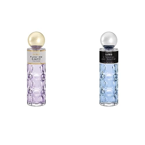 PARFUMS SAPHIR Furor - Eau de Parfum con vaporizador para Mujer - 200 ml & L´uomo - Eau de Parfum con vaporizador para Hombre - 200 ml