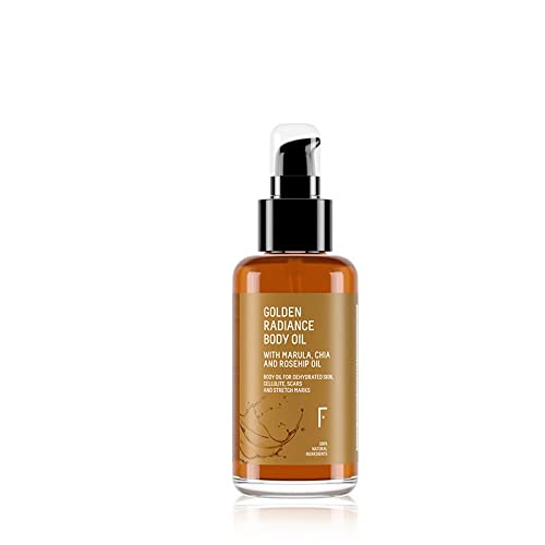Freshly Cosmetics aceite corporal hidratante Golden Radiance Body Oil. Aceite estrías para el cuerpo y durante el embarazo, 100 ml.