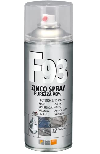Faren Esmalte Spray Zinc 98% `F93´ cincado profesional Zincate a frío,m anticorrosiºxf3n. Muy apto para el ritocco de partes Grilletes y ossidate