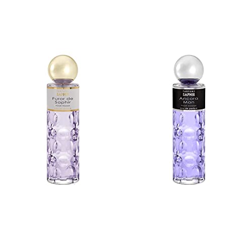 PARFUMS SAPHIR Furor - Eau de Parfum con vaporizador para Mujer - 200 ml & Ancora Man - Eau de Parfum con vaporizador para Hombre - 200 ml