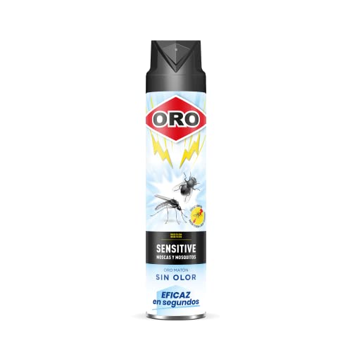 ORO Insecticida Voladores- Contra moscas y mosquitos - Acción inmediata y máxima eficacia - Para interiores y exteriores - Sin olor e hipoalergénico - 750 ml