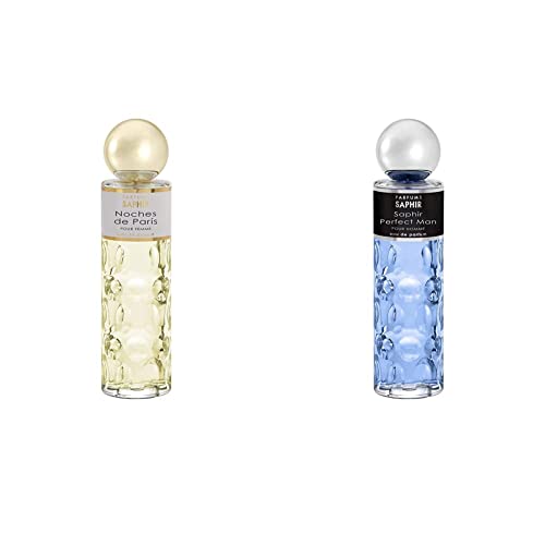 PARFUMS SAPHIR Noches de París - Eau de Parfum con vaporizador para Mujer - 200 ml & Perfect Man - Eau de Parfum - Hombre - 200 ml