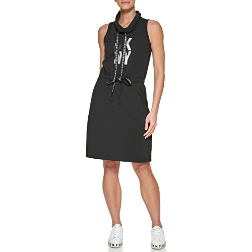DKNY Vestido Maxi, Negro/Plata, XL para Mujer