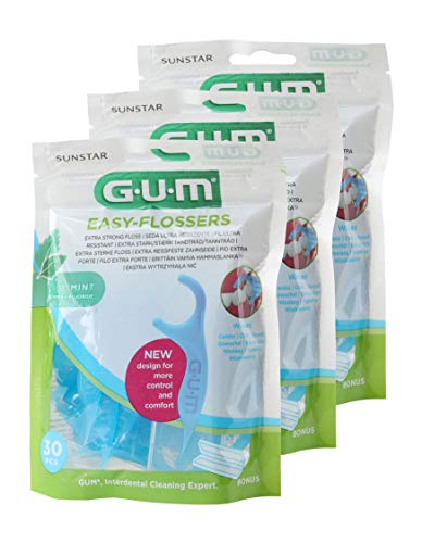 GUM EASY-FLOSSERS Herramientas con hilo dental 3 x 30 piezas