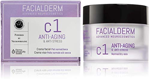 Facialderm - Crema Facial C1 ANTIEDAD & Antiestrés Facial, Piel Normal/Seca 50 ml | Crema Facial Antiedad Piel Normal/Seca Día y Noche