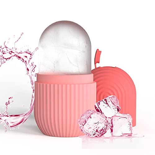 Joyeee Ice Roller, Reutilizable Ojo Masaje con hielo Belleza facial Cuidado de la piel Compresa de hielo Reduce los poros, antiarrugas, reduce la hinchazón, mejora la elasticidad de la piel, rosado