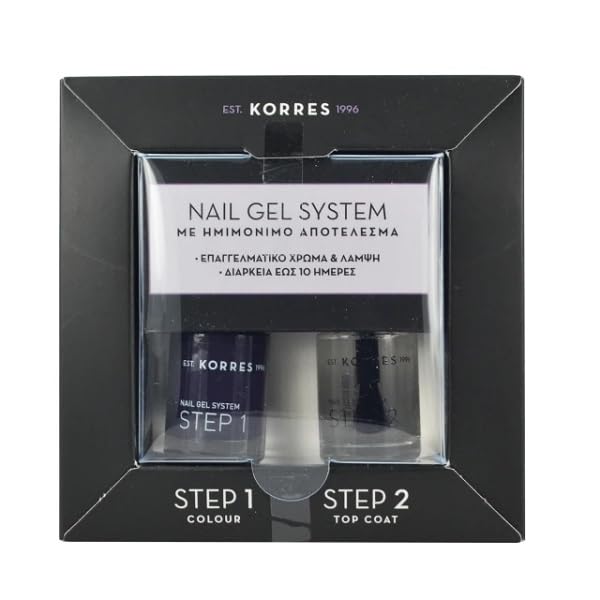 Korres Set Dark Mauve - Esmalte de uñas de 10 ml y capa superior de 10 ml
