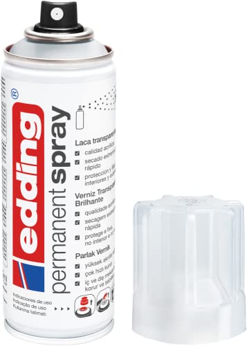 edding 5200 spray pintura acrílica permanente de laca transparente brillante - 200 ml - para sellar y proteger