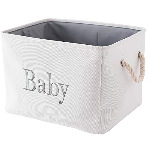 INough Cesto de almacenamiento para bebé, cesta de almacenamiento plegable Kallax, caja de tela, cesta grande para bebé para habitación infantil