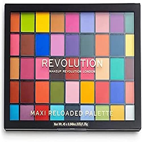 Makeup Revolution, Maxi Reloaded Paleta de sombras, Monster Mattes, 45 sombras, 297g