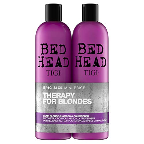 Bed Head by Tigi – Dumb Blonde, champú y acondicionador para pelo rubio, 2 x 750 ml