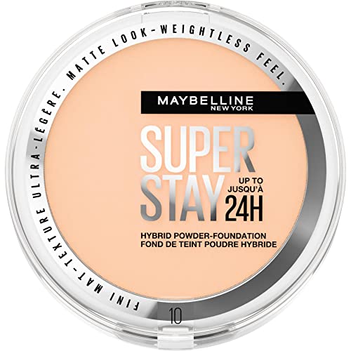 Maybelline New York Superstay Híbrido 24H Base de Maquillaje en Polvo, Súper Cobertura, Súper Ligera, Hasta 24H, Tono 10