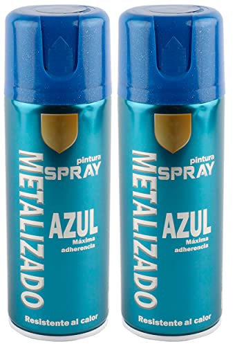 H HANSEL HOME Pintura Spray Azul Metalizado 400 Ml - Pack de 2 Unidades