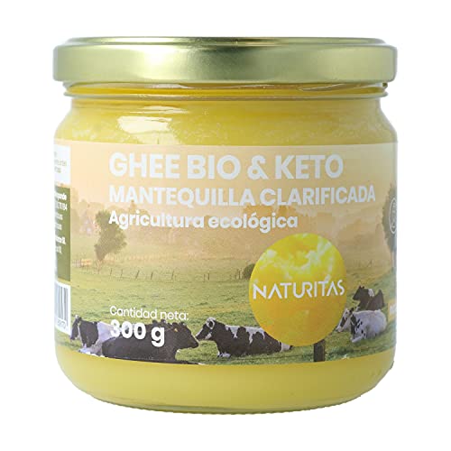 Ghee Mantequilla Clarificada 100% Bio Naturitas Essentials 300 gr | Mantequilla keto | 98% materia grasa | Mejora las digestiones | Sin lactosa | Certificado BIO