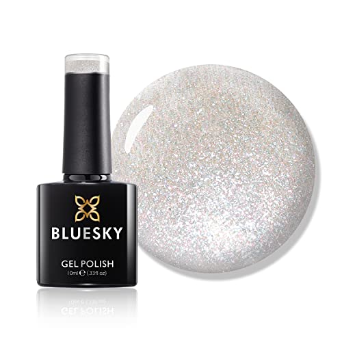 BLUESKY - Esmalte de uñas en gel UVA/LED color blanco cristal de, de 10 ml.