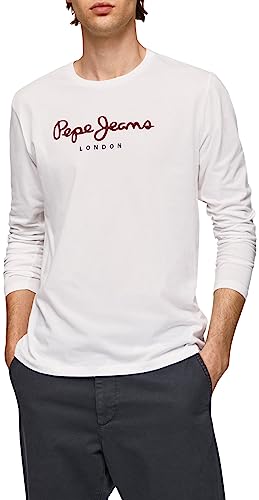 Pepe Jeans Eggo Long N, Camiseta para Hombre, Blanco (White), XL