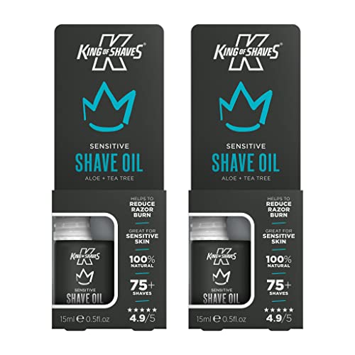 King of Shaves Mens Shaving Oil for Sensitive Skin 15 ml TWIN-PACK- Packaging May Vary