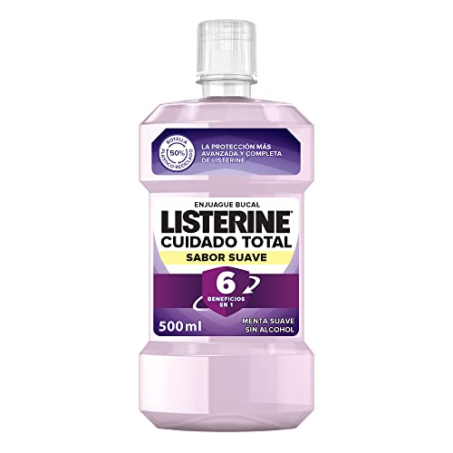 Listerine, Enjuague Bucal Cuidado Total Sabor Suave, 500 ml