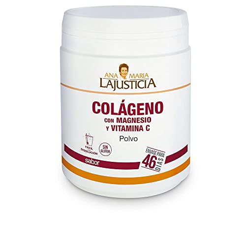 Ana Maria Lajusticia - Colágeno con magnesio y vit c – 350 gramos (sabor fresa) articulaciones fuertes y piel tersa. Regenerador de tejidos con colágeno hidrolizado tipo 1 y 2. Envase para 46 días.