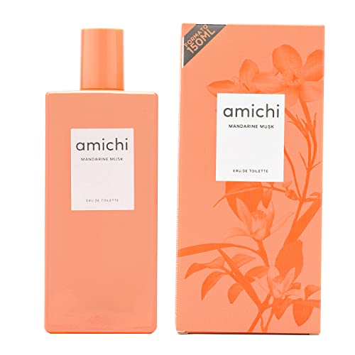 AMICHI - Mandarine Musk 150 ml, Perfume Mujer, Colonia Perfumada, Eau de Toilette Femenina Fresca y de Larga Duración, Aroma Extravagante y Dulce, Cítrica