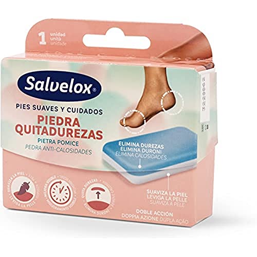 Salvelox ® | Piedra quitadurezas doble acción | Elimina las durezas y suaviza la piel para unos pies suaves y cuidados | 1 Unidad