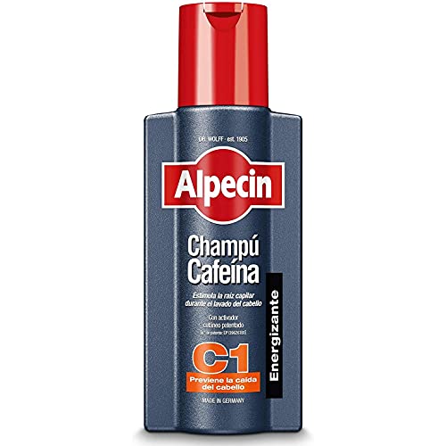 Alpecin Caffeine Shampoo C1 1x 250 ml | Champu anticaida hombre y con cafeina | Tratamiento para la caida del cabello | Alpecin Shampoo Anti Hair Loss Treatment Men