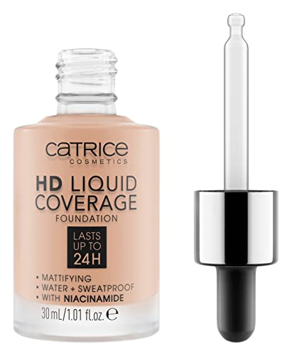 CATRICE Hd Liquid Coverage Base De Maquillaje, Tono 020 - 30 Ml, Rose Beige, Vanilla