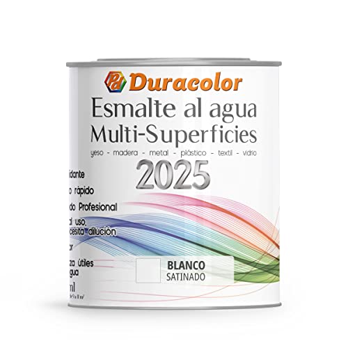 B BRIDECO Esmalte al Agua Multi Superficie - Color Satinado Blanco - 750 ml - Acabado Brillante - Resistente a Golpes, Roces y Manchas - Antioxidante - Rápido Secado - Duracolor