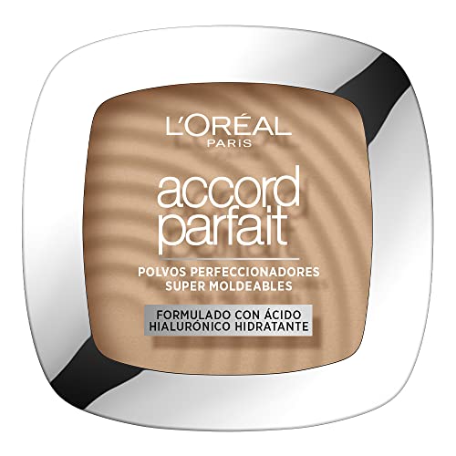 L'Oreal Paris Make-up Designer Accord Parfait, Base de maquillaje en polvo hidratante, Tono 3.D/3.W, 9 g (Lote de 1)
