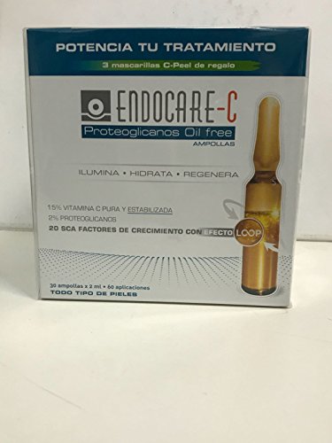 Endocare Radiance C Proteoglicanos Oil-free - Ampollas Faciales Antiedad, Regeneradoras y Antioxidantes, con Vitamina C, Todo Tipo de Pieles, 1 unidad, 30 ampollas x 2ml