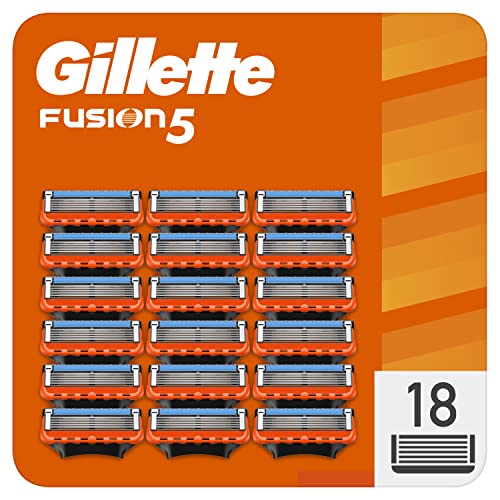 Gillette Fusion5 Cuchillas De Recambio Para Maquinillas De Afeitar Para Hombre, 18 Cuchillas De Recambio Para Maquinillas De Afeitar