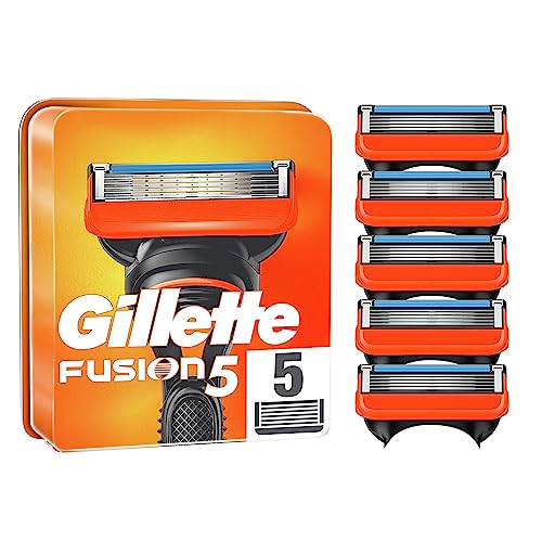 Gillette Fusion 5 Cuchillas de Afeitar Hombre, Paquete de 5 Cuchillas de Recambio (el embalaje puede variar)
