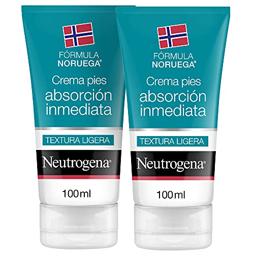 Neutrogena Crema Pies Absorción Inmediata Fórmula Noruega, Textura Ligera, Hidratación, Pack de 2 x 100ml
