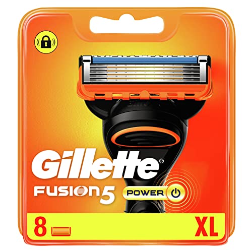 Gillette Fusion 5 Power Cuchillas de Afeitar Hombre, Paquete de 8 Cuchillas de Recambio (el embalaje puede variar)