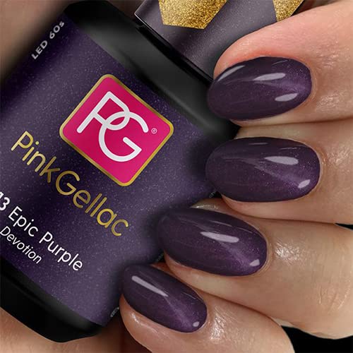 Pink Gellac Esmalte en Gel Permanente 313 Epic Purple Lila Violeta Secado Lámpara UV LED 15 ml