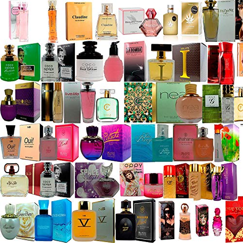 Set de 3 (tres) Perfumes Franceses Para Mujer 50 a 100ml cada uno + Cosmético de regalo + Tarjetas Envasados Individual