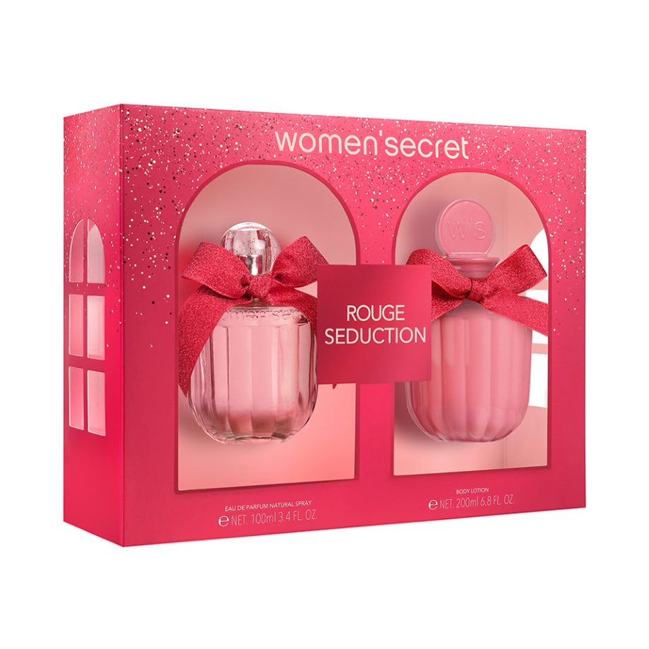 Women'secret Rouge Sedution Estuche Perfumes de Mujer Pack de 2 Piezas Eau de Parfum 100ml con Vaporizador y Body Lotion 200ml Set Fragancia Chypre y Afrutada